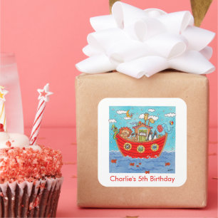 Personalised Noah's Ark Square Sticker