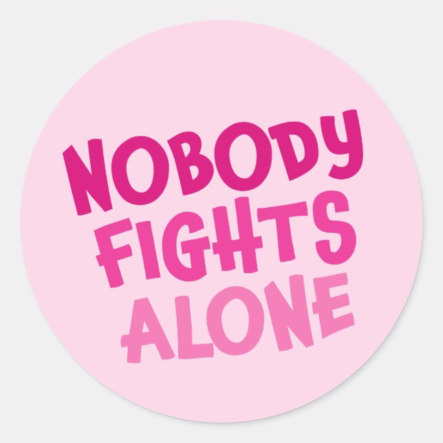Personalised Nobody Fights Alone Classic Round Sticker (Front)