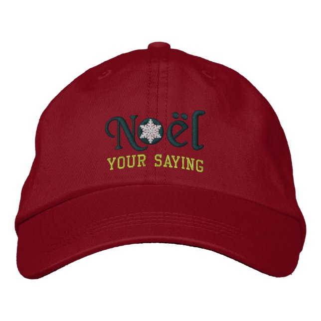Personalised Noel Snowflake Embroidered Embroidered Hat (Front)