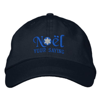 Personalised Noel Snowflake in Blue Embroidered Hat