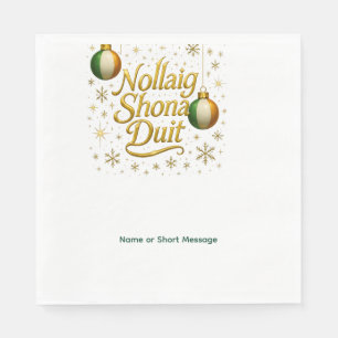 Personalised Nollaig Shona Duit Irish Christmas Pa Napkin