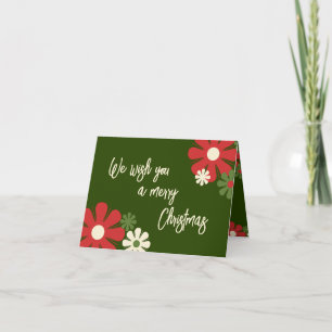 Personalised Non-Photo Retro Floral Christmas  Card