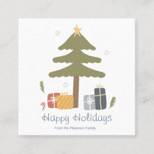 Personalised Nordic Christmas Holiday Square Business Card