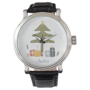 Personalised Nordic Christmas Tree Holiday Watch
