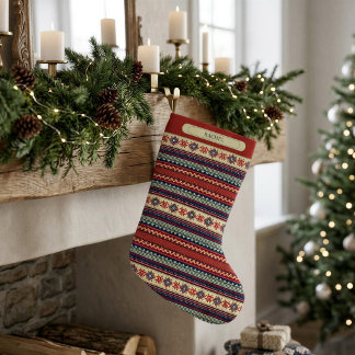 Personalised Nordic Fair Isle Christmas Stocking