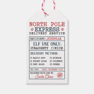 Personalised North Pole Express Delivery Gift Tags