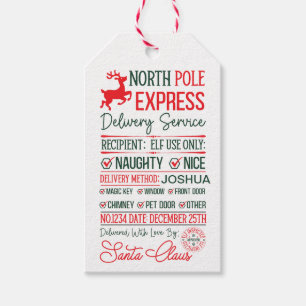 Personalised North Pole Express Delivery Gift Tags