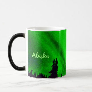 Personalised northern lights over Alaska morphing Magic Mug