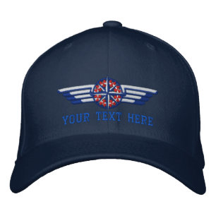 Personalised Northern Star Compass Pilot Wings Embroidered Hat