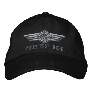 Personalised Northern Star Compass Pilot Wings Embroidered Hat