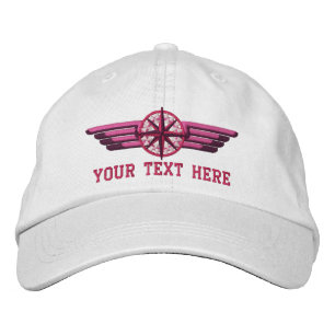 Personalised Northern Star Compass Pilot Wings Embroidered Hat