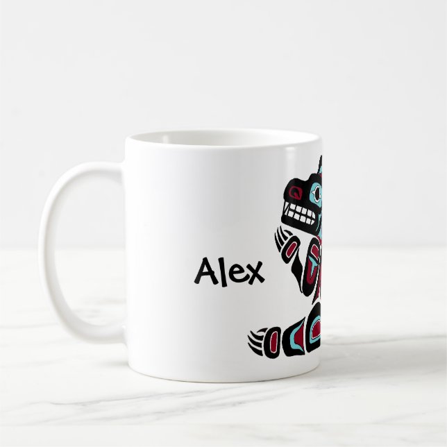 Personalised Northwest Coast Bear Coffee Mug (Left)