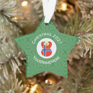 Personalised Norwegian Angel Christmas Flag Ornament