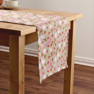 Personalised Nostalgic Ice Cream Parlour Hand-Draw Long Table Runner