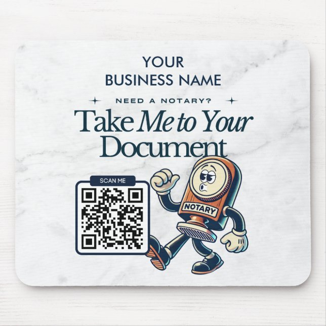 Personalised Notary Public Marketing with QR Code  Mouse Pad (Front)