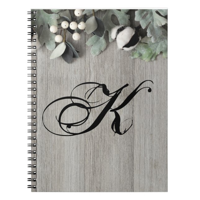 Personalised Note Book cotton plant berries barn w (Front)