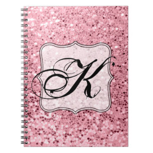 Personalised Note Book Rose Gold Glitter