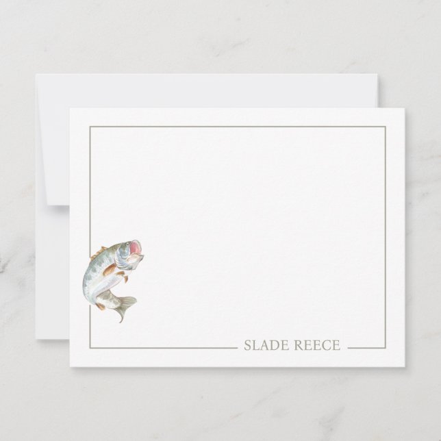 Personalised Note Card Set, Fish stationary (Front)