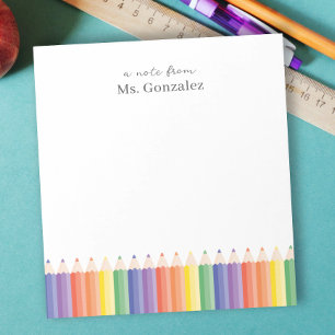 Personalised Note From Rainbow Teacher Notepad