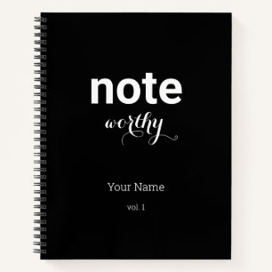 Personalised Note Worthy Spiral Notebook