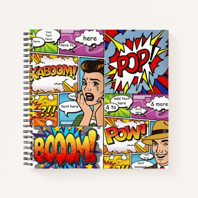 Personalised Notebook - Comic Bubbles Design 2 (Front)