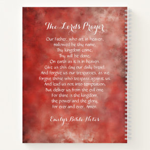 Personalised Notebook containing the Lord's Prayer