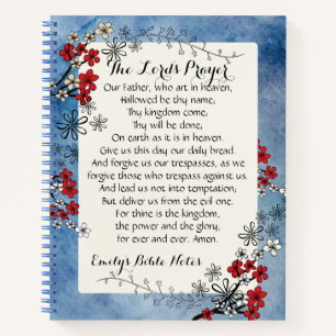 Personalised Notebook containing the Lord's Prayer