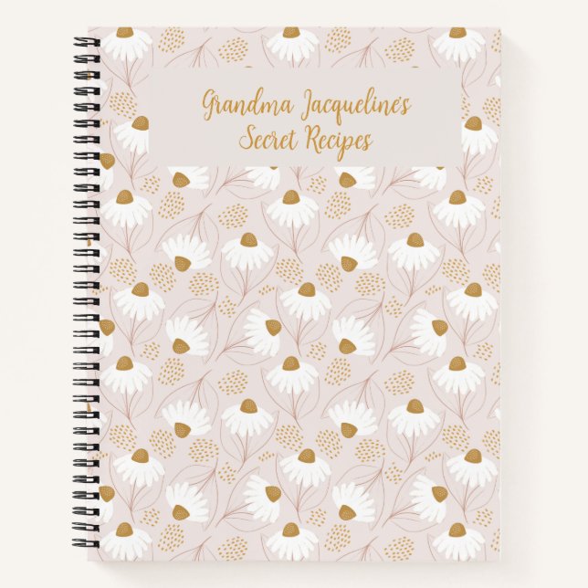 Personalised Notebook, Elegant Floral Gift for Her Notebook (Front)