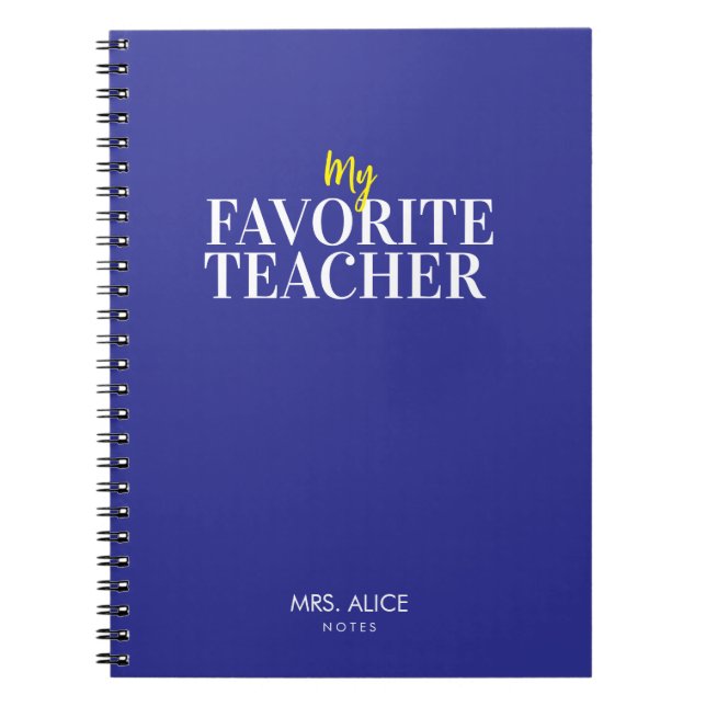 Personalised notebook for teacher Gifts  (Front)