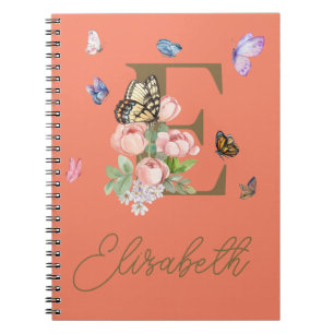 Personalised Notebook Initial Butterfly 