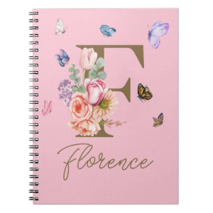Personalised Notebook Initial Butterfly 