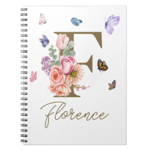 Personalised Notebook Initial Butterfly 
