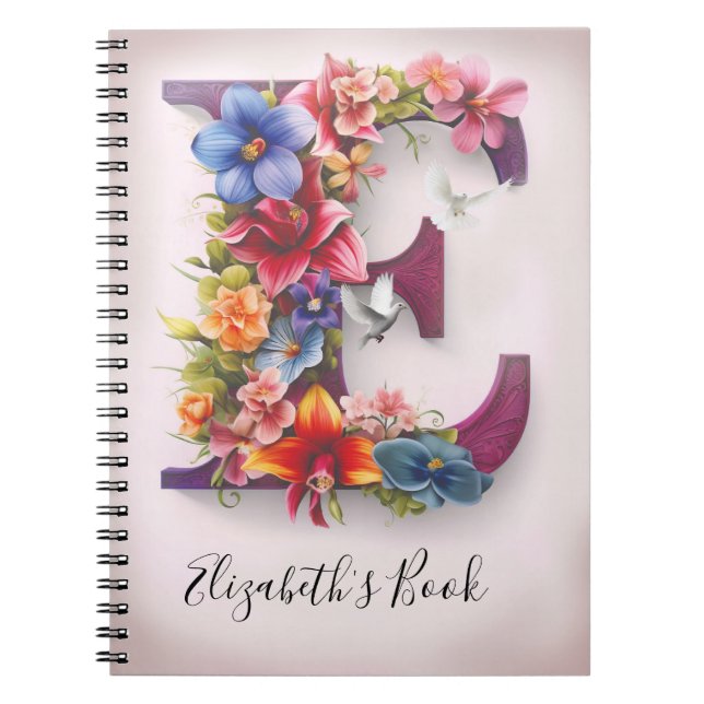 Personalised Notebook Letter E (Front)