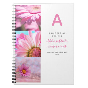 Personalised Notebook Template Photos Text Initial
