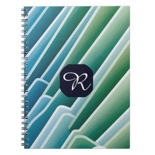 Personalised Notebook with Modern Abstract Blue 