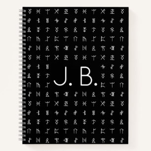Personalised Notebook with Monogram & Runic Symbol