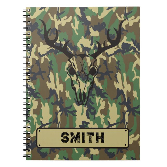 Personalised Notebook Woodlands Camouflage  (Front)