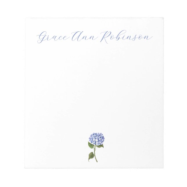 Personalised Notepad Classy Hydrangea (Front)