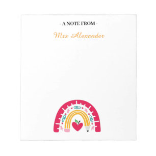 Personalised Notepad for Teachers, Cute Notepad wi