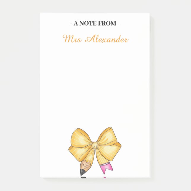 Personalised Notepad for Teachers, Cute Notepad wi (Front)