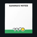 Personalised notepad with cute softball design<br><div class="desc">Personalised notepad with cute softball design. Custom memo writing note pad for men,  women and kids. Trendy school and office supplies with sports illustration. Handy for coach,  player,  fan,  teacher etc.</div>