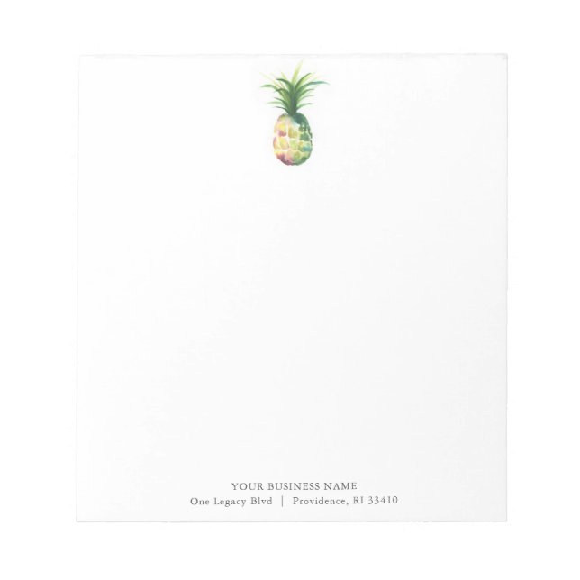 Personalised Notepads Watercolor Pineapple (Front)