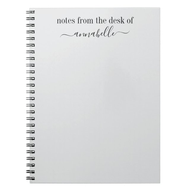 Personalised notes from the desk of notebook (Front)