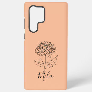 Personalised November Chrysanthemum Birth Flower  Samsung Galaxy Case