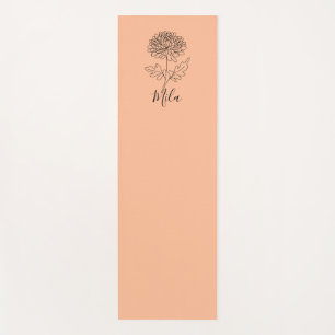 Personalised November Chrysanthemum Birth Flower  Yoga Mat