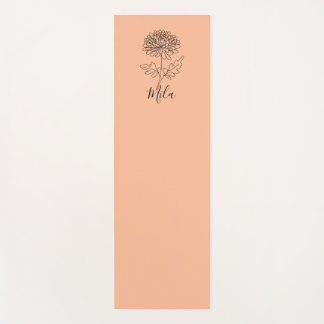 Personalised November Chrysanthemum Birth Flower  Yoga Mat