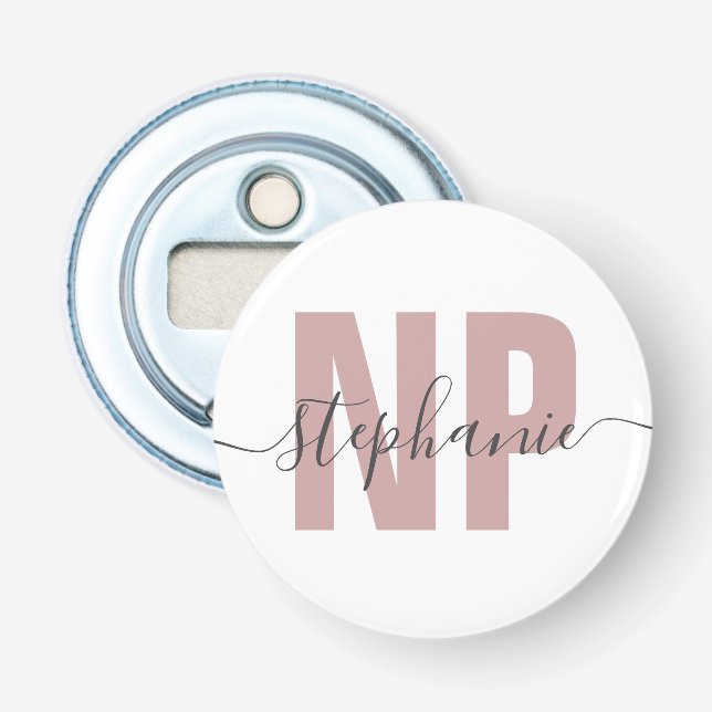 Personalised NP Nurse Practitioner Graduation Chic Bottle Opener (Front)