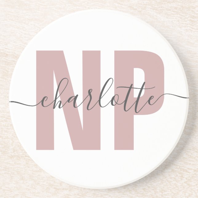 Personalised NP Nurse Practitioner Graduation Chic Coaster (Front)