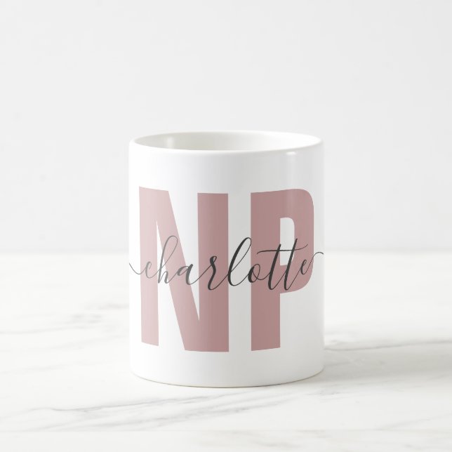 Personalised NP Nurse Practitioner Graduation Chic Coffee Mug (Center)