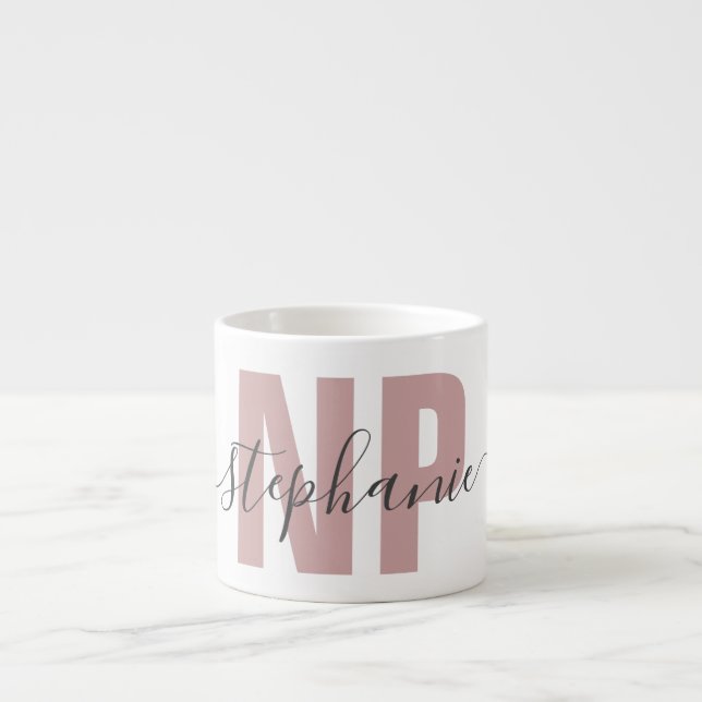 Personalised NP Nurse Practitioner Graduation Chic Espresso Cup (Front)